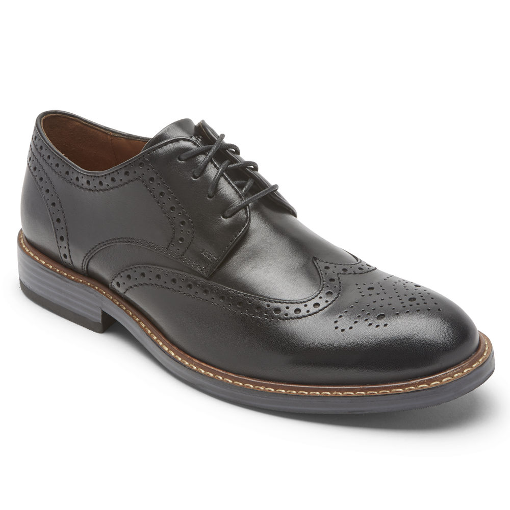 Sapatos Lace Ups Rockport Homem Pretas - Kenton Wingtip - 08345DATN